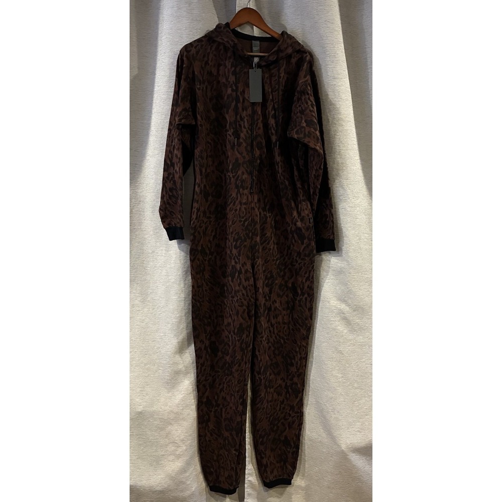 Savage Fenty Cedar Brown Leopard Rain Print Jumpsuit Size Medium NWT
